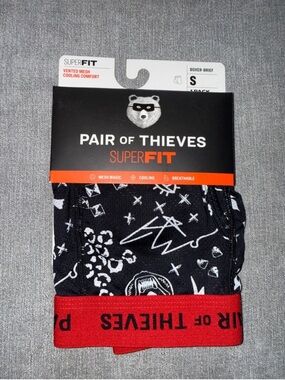 Pair of Thieves Abstract
Doodles Black and Red Boxer
Brief Vented Mesh Size S